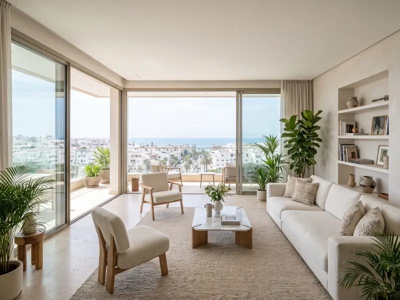Appartement moderne avec baie vitrée